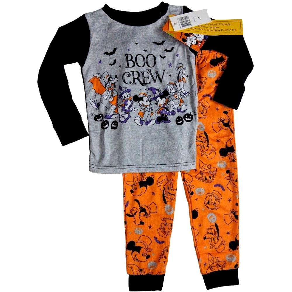 Disney Toddler 3T Boo Crew Halloween 2pc Pajamas Mickey Mouse NWT